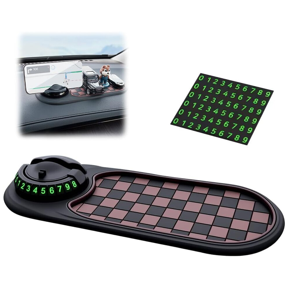 (A, -) Car Dashboard Mat Â Rotatable Phone Holder & Parking Number, Anti-Slip For Sunglasses & Keys 5437707051366