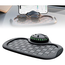 (Black-Gray Checkered Pattern, -) Monitoimi liukuestematto autoon