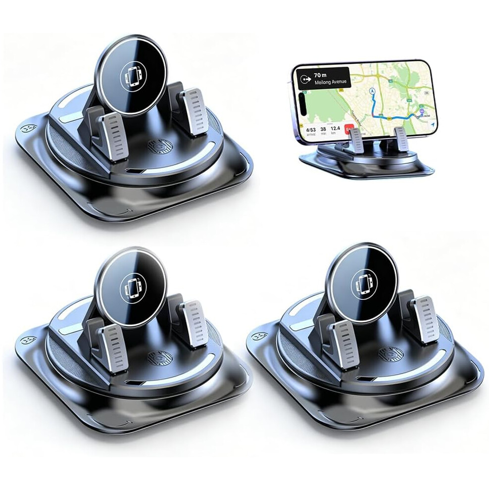 (3Pc, -) Car Dashboard Phone Holder Â 360 Rotation Foldable Silicone Stand, Anti-Slip 5437707051151