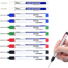 (Colorful*10pcs, -) 20mm Dlhá hrotová fixka na hlboké otvory – Vodeodolná rýchloschnúca, viacfarebná na spracovanie dreva a vŕtanie