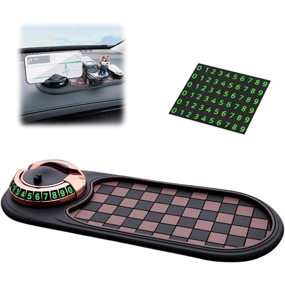 (C, -) Car Dashboard Mat Â Rotatable Phone Holder & Parking Number, Anti-Slip For Sunglasses & Keys 5437707051342
