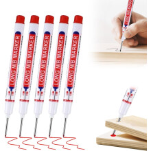 (Red*5pcs, -) 20mm Dlhá hrotová fixka na hlboké otvory – Vodeodolná rýchloschnúca, viacfarebná na spracovanie dreva a vŕtanie