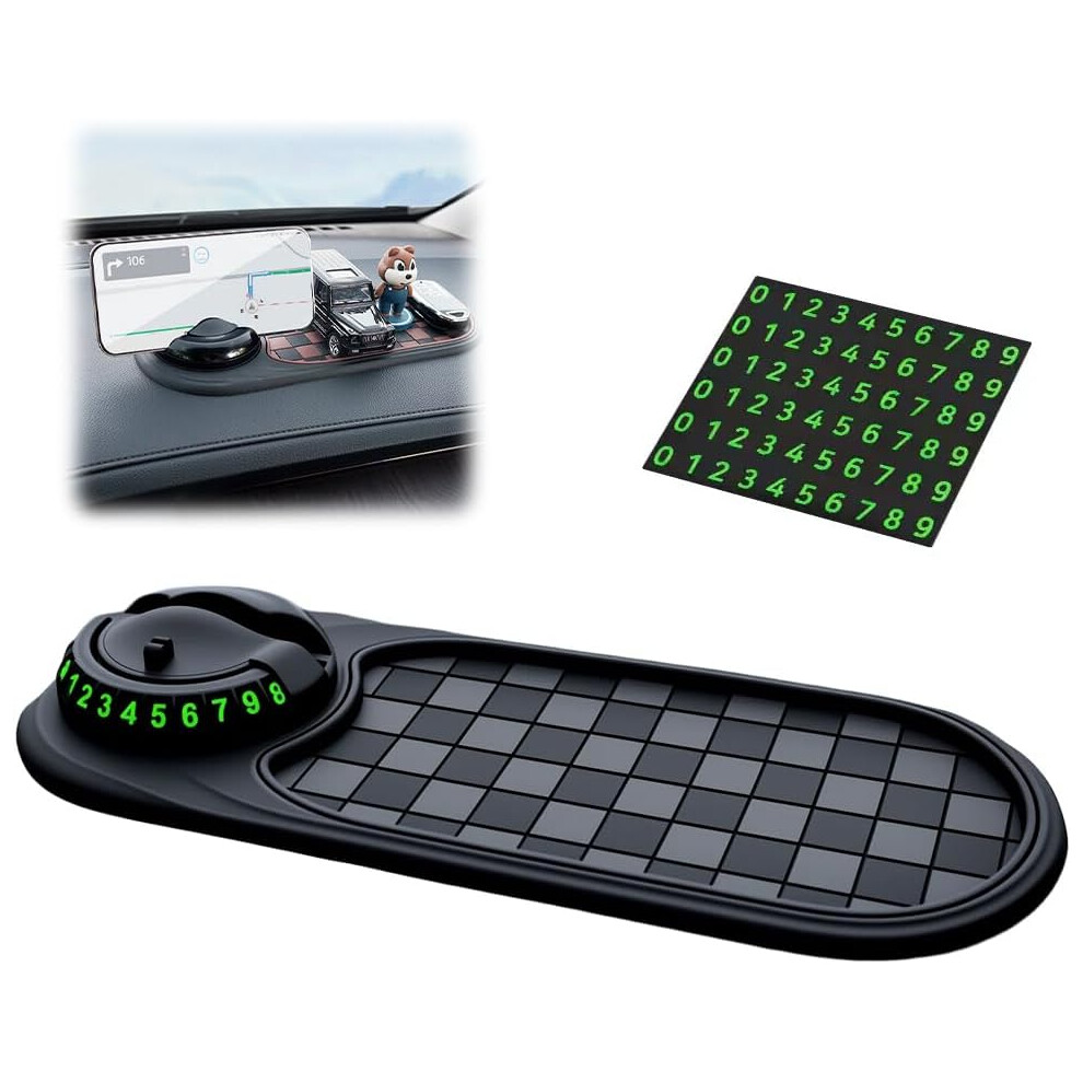 (D, -) Car Dashboard Mat Â Rotatable Phone Holder & Parking Number, Anti-Slip For Sunglasses & Keys 5437707051328