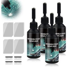 (4 PCS, -) Kit Verre Fissures Disparues – Réparation Pare-Brise pour Impacts & Fissures, Outil Auto