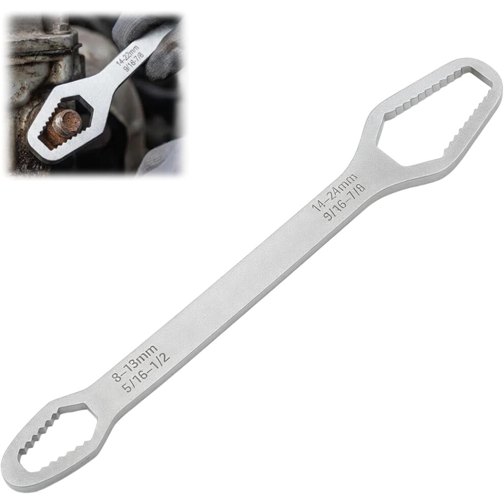 (Silver, 8-24Mm) Self-Adjusting Wrench Set Â 8-22Mm For Home & Auto Repair 5437707053193