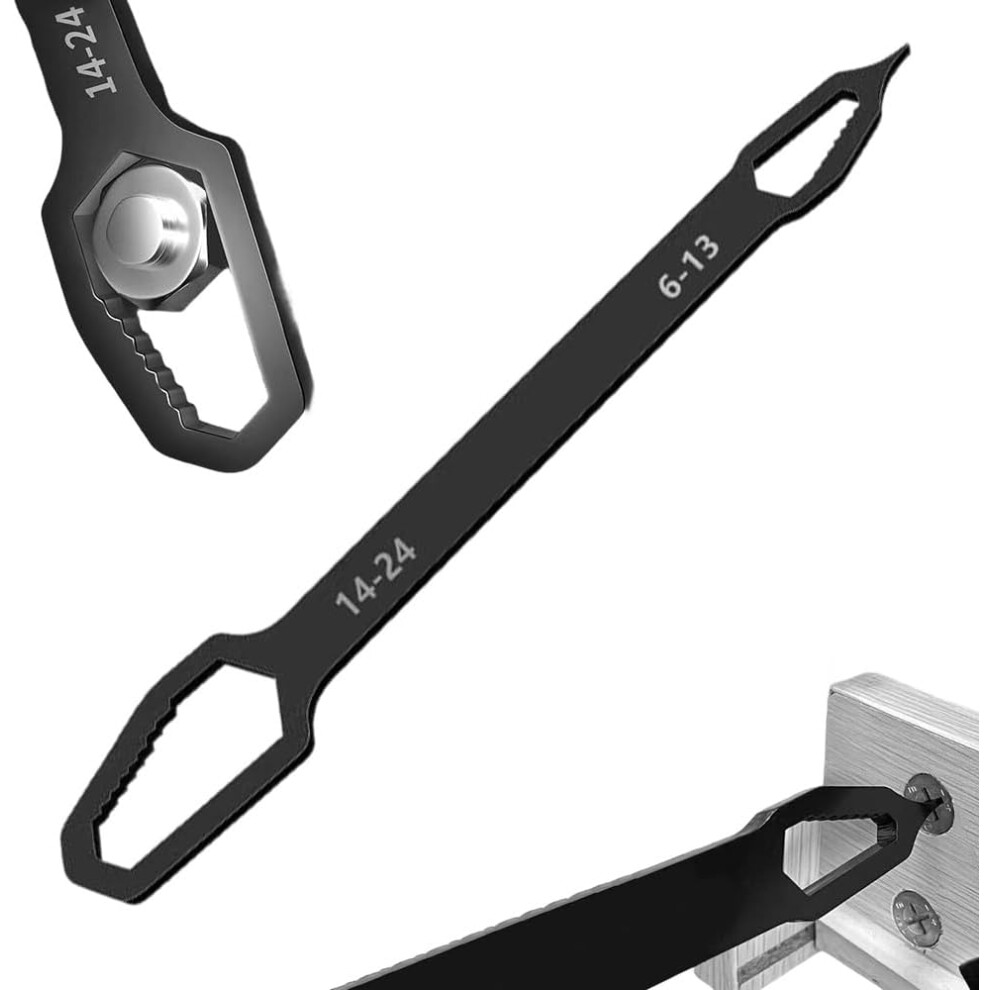 (Black, -) Double-Head Self-Tightening Wrench 6-24Mm Â With Flathead Screwdriver 5437707053155