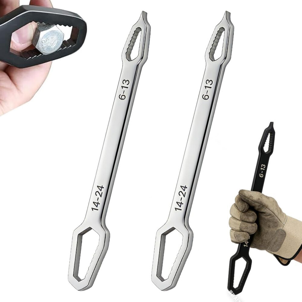 (Silver*2, -) 8Â22Mm Double Ended Torx Wrench Â Self-Adjusting For Plumbing & Mechanical 5437707053018