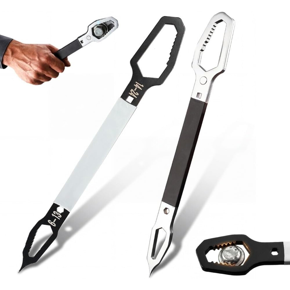 (Black+ Silvery, -) Self-Adjusting Universal Wrench Â Dual-Ended For Auto Repair & Diy 5437707053414
