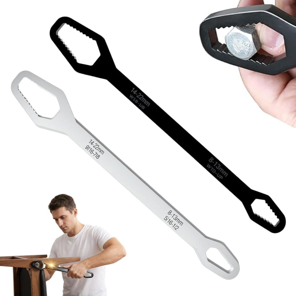 (Black+Silver, -) 8-24Mm Self-Tightening Double-Ended Wrench Â For Car & Home Repair 5437707052967