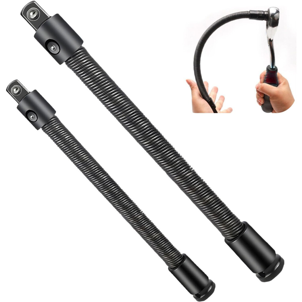 (25Cm+35Cm, -) 1/2" Flexible Socket Extension Â 9.8/13.8 Inch Spring Shaft For Tight Spaces 5437707053674