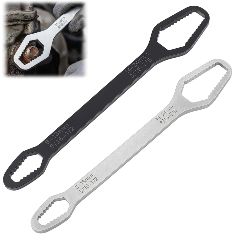 (Black + Silver, 8-24Mm) Self-Adjusting Wrench Set Â 8-22Mm For Home & Auto Repair 5437707053186