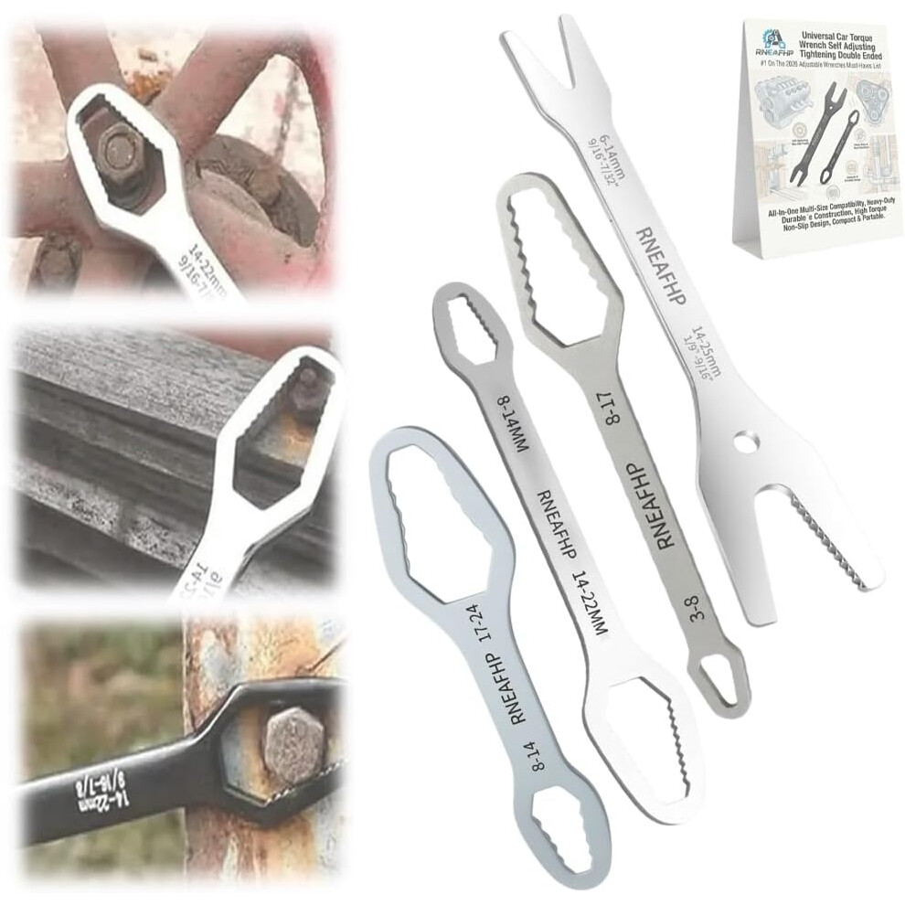 (Silver, All Mix) Self Adjusting Double Ended Wrench Â 3-25Mm Metric/Sae For Plumbing & Home 5437707054091