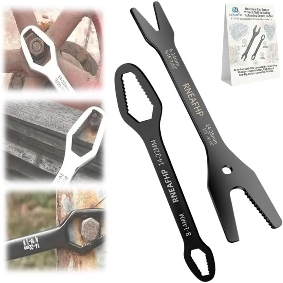 (Black, #4+#5) Self Adjusting Double Ended Wrench Â 3-25Mm Metric/Sae For Plumbing & Home 5437707054190