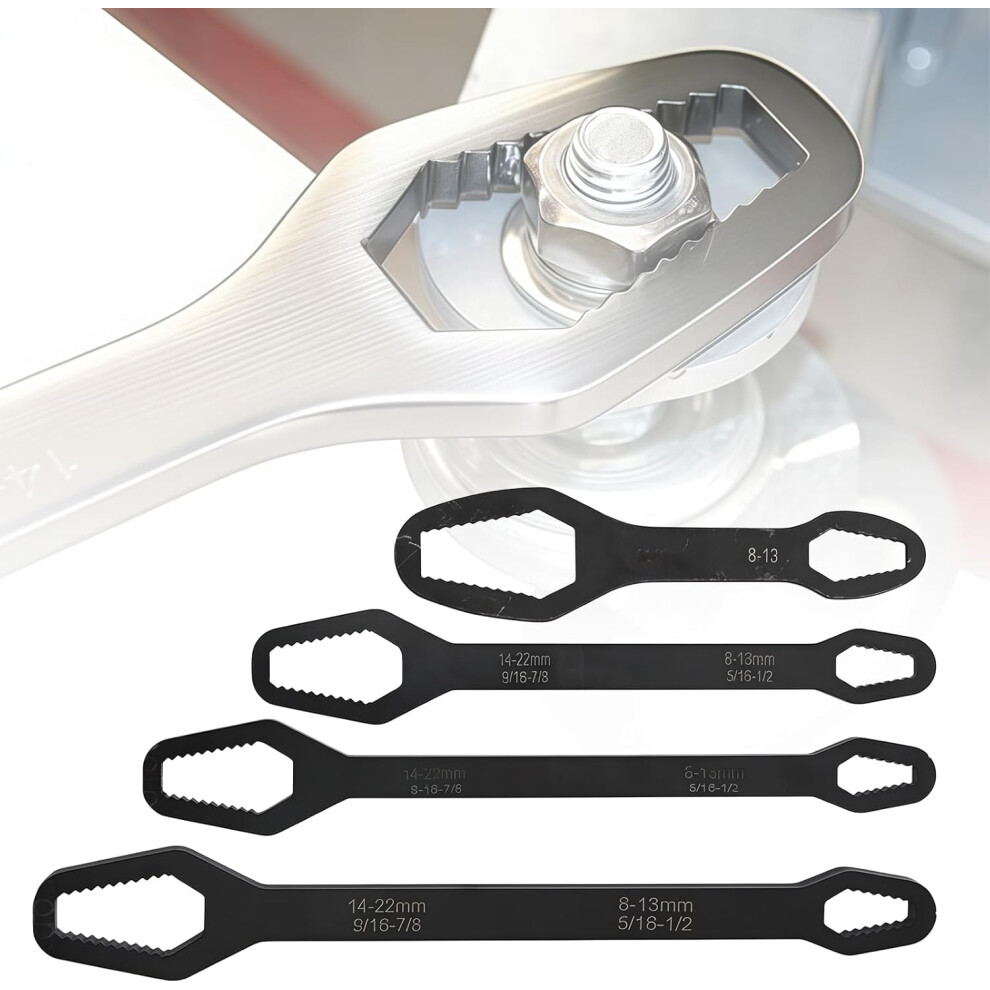 (Black-4Pcs, -) 4Pcs Thickened Torx Wrench Â 8-22Mm Self-Tightening For Mechanical & Auto Repair 5437707053681