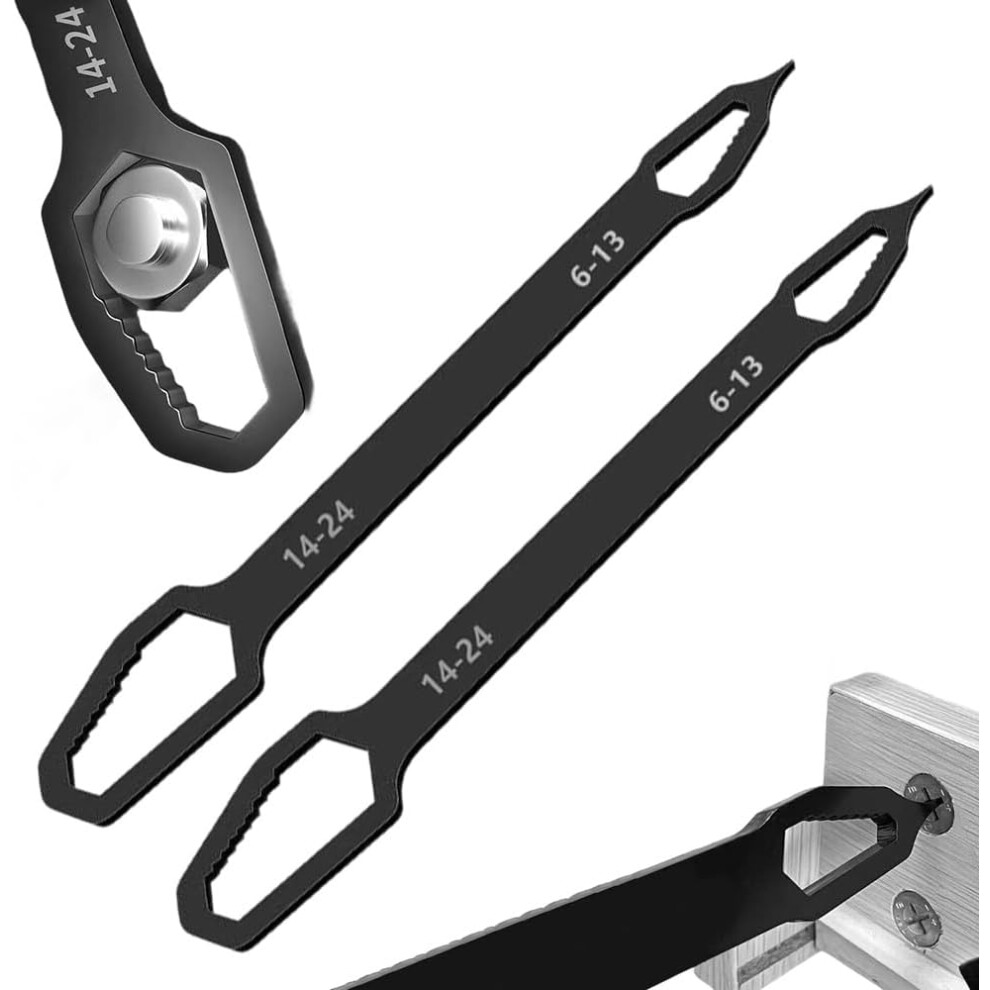 (Black, -) Double-Head Self-Tightening Wrench 6-24Mm Â With Flathead Screwdriver 5437707053162