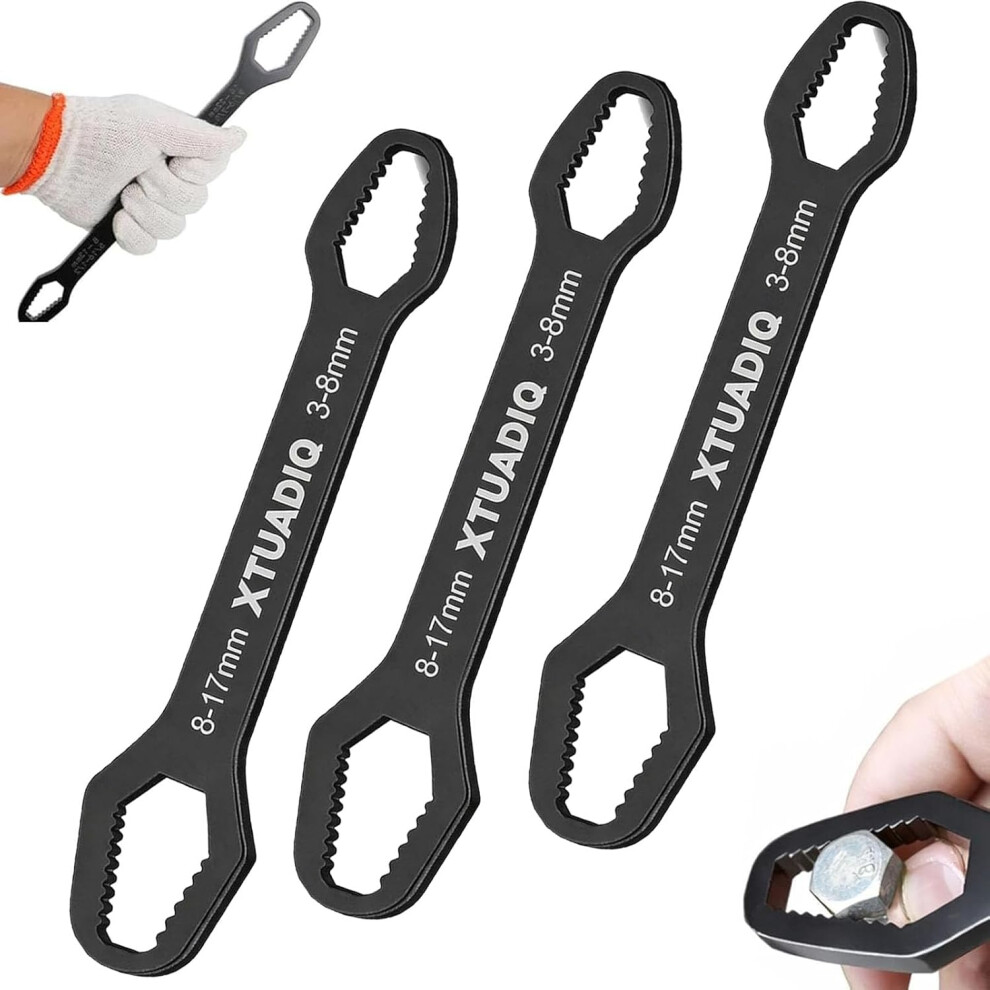 (-, 3-17Mm Black 3) 8-22Mm Self-Tightening Wrench Â Double Head For Outdoor Home Car Repair 5437707054268
