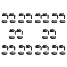 Wide Mouth Jar Pour Lids,20 Pcs Flip Cap Lid with Handle & 20 PCS Leak-Proof Seal Lids for Food Storage