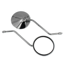 1 Pair Motorcycle Scooter Mirrors Universal Motorbike Rear View Mirror 8mm Round Oval Convex Mirrors
