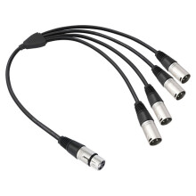 3Pin XLR 1 Female to 4 Male Y Splitter Audio Cable,4Way-1 XLR Single Input to Four Output Parallel Connection Cable