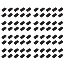 Plastique Rectangulaire Tube Inserts Fin Capuchon de Protection 25x50mm 80 Pcs Noir