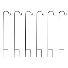 6X Shepherd Hooks Rust Resistant Garden Stake Outdoor Metal Plant Stand Hanger Bird Feeder Pole 120X10X1cm