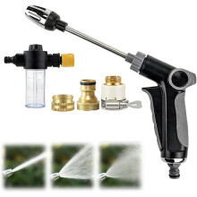 (Long rod + 3 connector + foaming pitcher, -) Power Jet vesi – muuttaa minkä tahansa letkun korkeapainepesuriksi, 3 suihkutilaa
