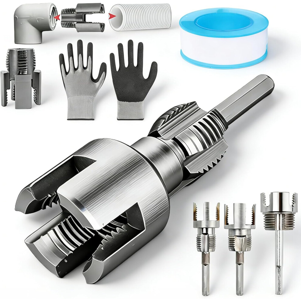 (3/4", -) Universal 4 In 1 Pipe Threader Set Â 1/2'' 3/4'' 1'' For Electric Drill 5437707055265
