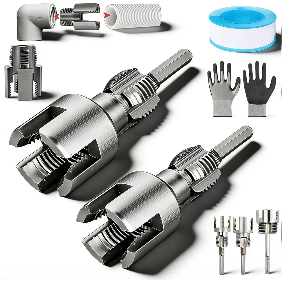 (1/2"+1'', -) Universal 4 In 1 Pipe Threader Set Â 1/2'' 3/4'' 1'' For Electric Drill 5437707055234