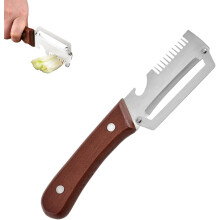 (B, -) Pelapatate lama zero flex – Manico legno e apribottiglie incorporato, pesante