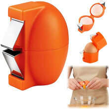 (Orange, 1 Pcs) Munankuoren avaaja – ruostumaton teräs murskaaja ja kuorija raaoille/kovaksikeitetyille munille