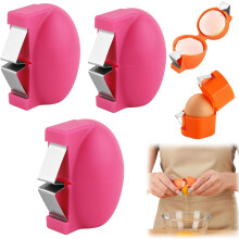 (Pink, 3 Pcs) Munankuoren avaaja – ruostumaton teräs murskaaja ja kuorija raaoille/kovaksikeitetyille munille