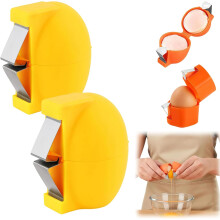 (Yellow, 2 Pcs) Deschizător coajă ou – spărgător inox curățător ouă crude fierte tari