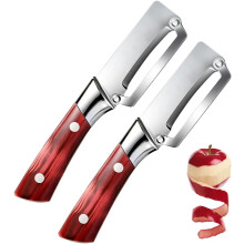 (Wooden 2pcs, -) 2-in-1 Wooden Peeler – Zero Snag with Bottle Opener & Stainless Steel Blade