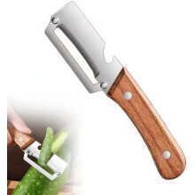 (1pcs, -) Pelapatate acciaio inox aggiornato – Manico legno e apribottiglie, regalo per mamma