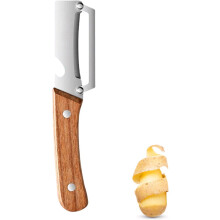 (-, Wood Handle) Pelapatate 2 in 1 – Lama acciaio inox, manico legno e apribottiglie