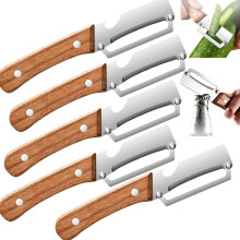 (5pcs, -) Zero Snag Wooden Peeler – Multi-Functional with Bottle Opener, Ultra-Sharp Blade