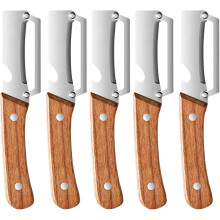 (-, Wood Handle) 2-in-1 Peeler – Stainless Steel Blade, Wooden Handle & Bottle Opener