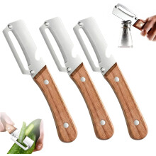 (B-3Pcs-Thickened, -) Thickened Blade Peeler – 2-In-1 Stainless Steel Kitchen Tool with Bottle Opener