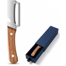 (Brown And Silver, -) Zero Snag Wooden Peeler – 2-in-1 Multi-Functional with Stainless Steel Blade for Fruit & Veg