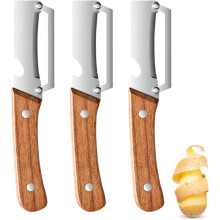 (-, Wood Handle) Pelapatate 2 in 1 – Lama acciaio inox, manico legno e apribottiglie