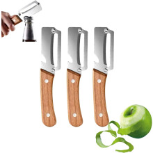 (3PCS, -) 2 pachet curățător legume – deschizător sticle mâner lemn, inox