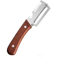 (1 PCS, -) Curățător inox – mâner lemn deschizător sticle, răzătoare ceapă verde