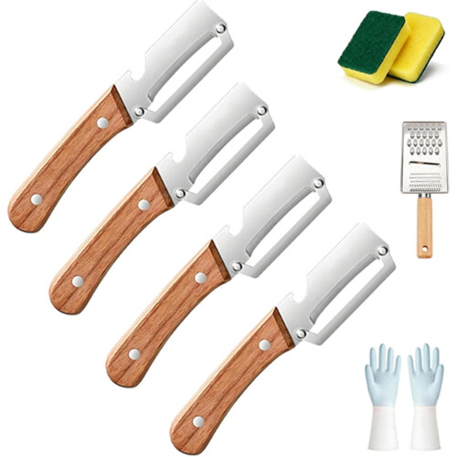 (4pcs, -) 3 pachet curățător lemn zero agățare – multi-funcțional fructe legume