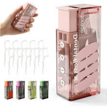 (Pink, -) 60 Pz dispenser filo interdentale pop-up – Porta filo interdentale ricaricabile per casa e ristorante