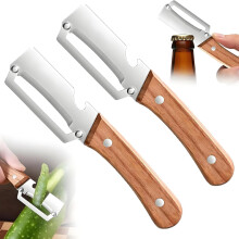 (-, 2pcs) Pelapatate liscio zero flex – Manico legno, acciaio inox per patata mela zucca
