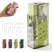 (Green, -) 60 Pz dispenser filo interdentale pop-up – Porta filo interdentale ricaricabile per casa e ristorante