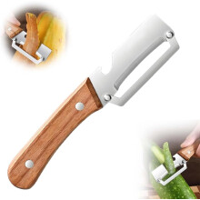 (Wood, -) Stainless Steel Peeler with Bottle Opener – Gift for Mom