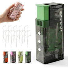 (Dark Green, -) 60 Pz dispenser filo interdentale pop-up – Porta filo interdentale ricaricabile per casa e ristorante