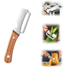 (1PCS, -) 2 pachet curățător rezistent – 2-în-1 inox mâner lemn deschizător sticle