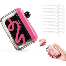(Red, -) Dispenser porta filo interdentale viaggio – Custodia pop-up con 50 fili, ricaricabile